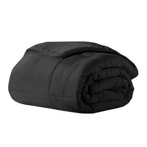 All-Season Soft Brushed Microfiber Down-Alternative Comforter - Full/Queen Black